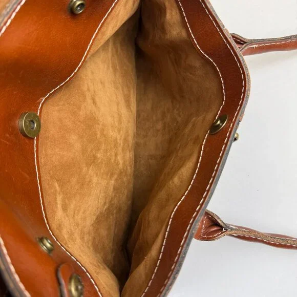 EUC Patricia Nash Vienna Tan/Brown Leather Satchel Bag - Picture 12 of 14
